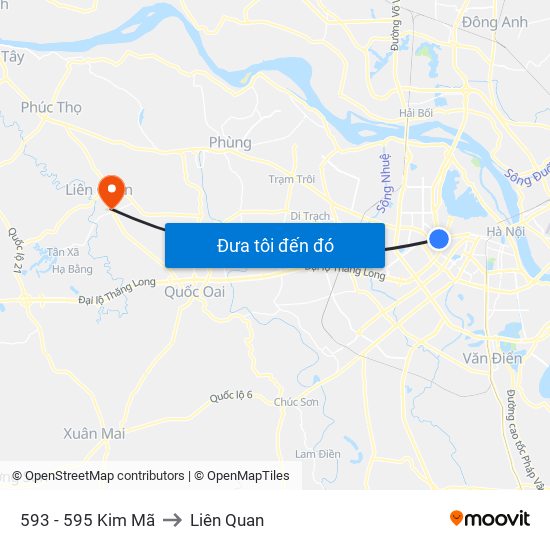 593 - 595 Kim Mã to Liên Quan map