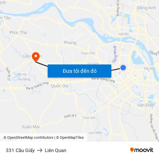 331 Cầu Giấy to Liên Quan map