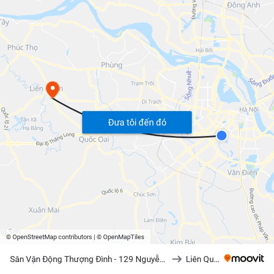 Sân Vận Động Thượng Đình - 129 Nguyễn Trãi to Liên Quan map