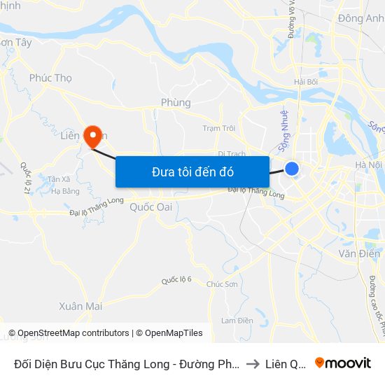 Đối Diện Bưu Cục Thăng Long - Đường Phạm Hùng to Liên Quan map