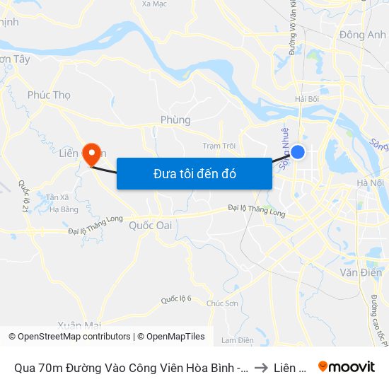 Qua 70m Đường Vào Công Viên Hòa Bình - Phạm Văn Đồng to Liên Quan map