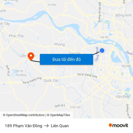 189 Phạm Văn Đồng to Liên Quan map