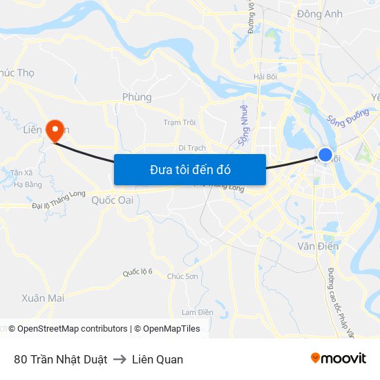 80 Trần Nhật Duật to Liên Quan map