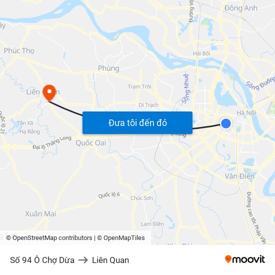 Số 94 Ô Chợ Dừa to Liên Quan map