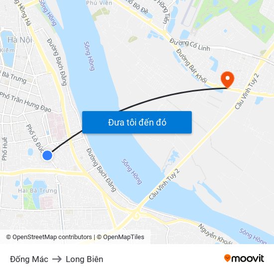 Đống Mác to Long Biên map