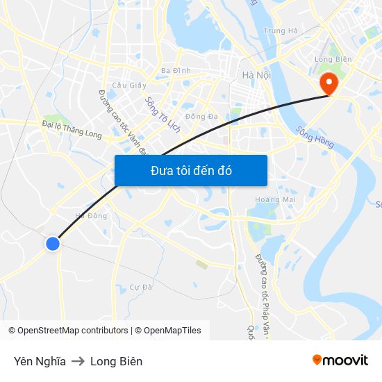 Yên Nghĩa to Long Biên map