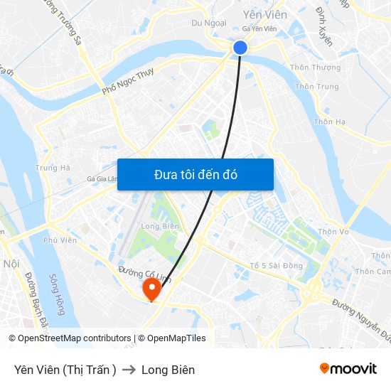 Yên Viên (Thị Trấn ) to Long Biên map