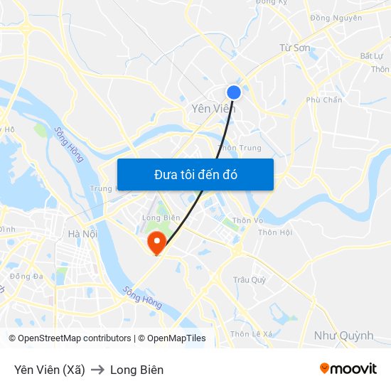 Yên Viên (Xã) to Long Biên map