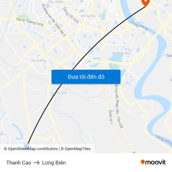 Thanh Cao to Long Biên map