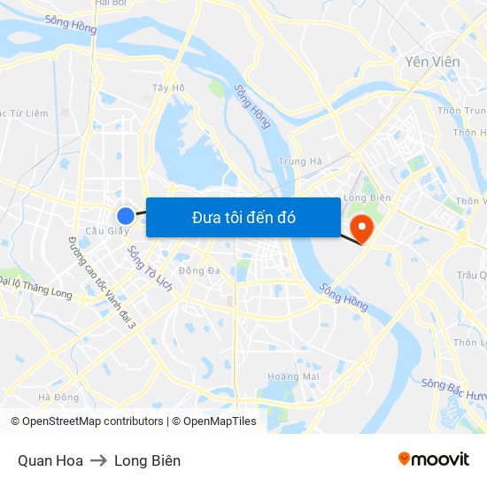 Quan Hoa to Long Biên map