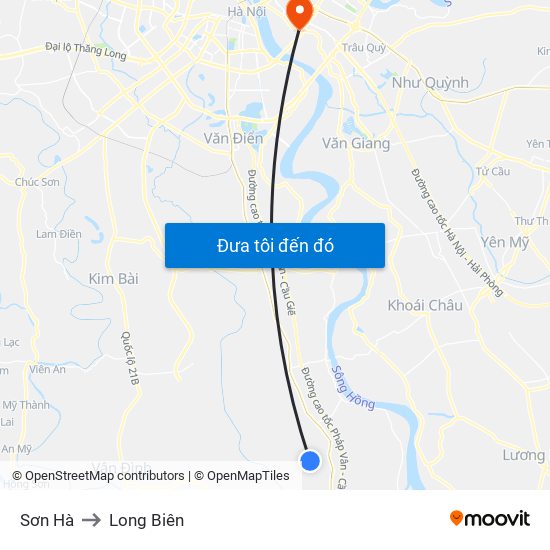 Sơn Hà to Long Biên map