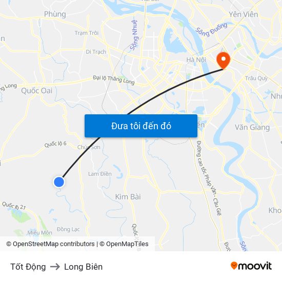 Tốt Động to Long Biên map