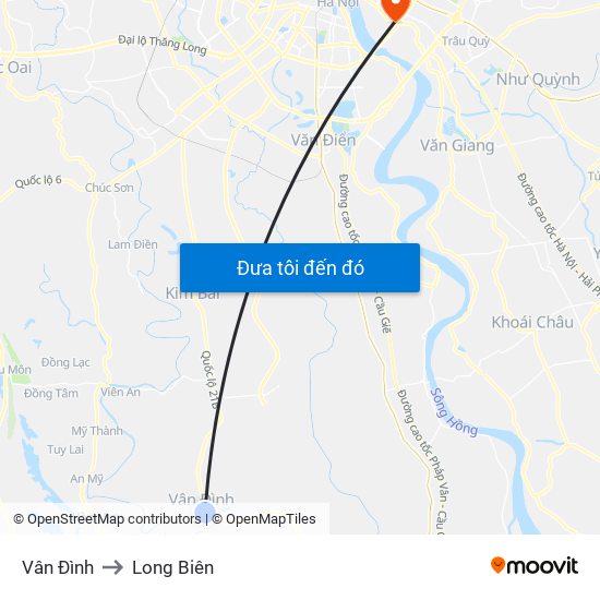 Vân Đình to Long Biên map