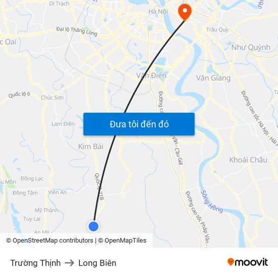 Trường Thịnh to Long Biên map