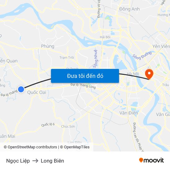 Ngọc Liệp to Long Biên map