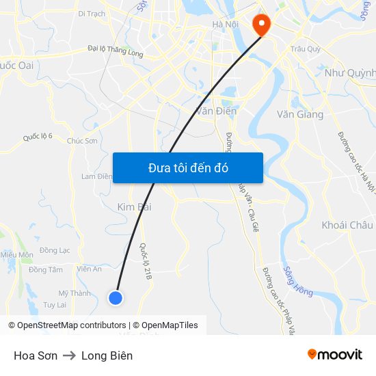 Hoa Sơn to Long Biên map