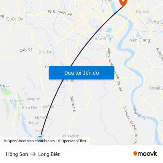 Hồng Sơn to Long Biên map