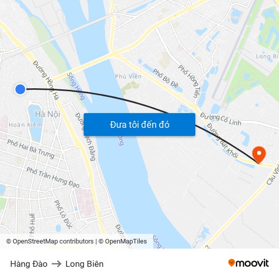 Hàng Đào to Long Biên map