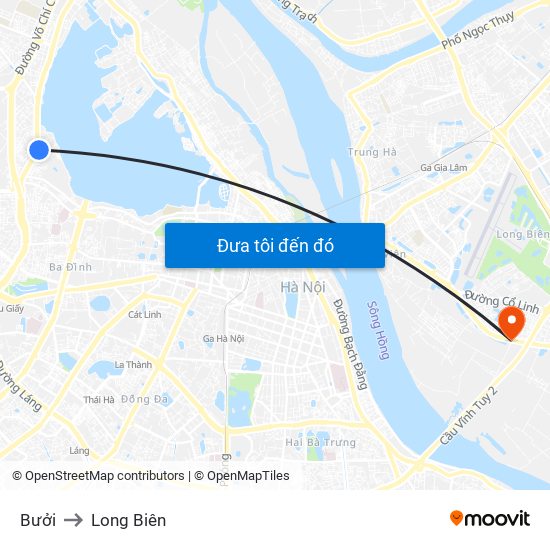 Bưởi to Long Biên map