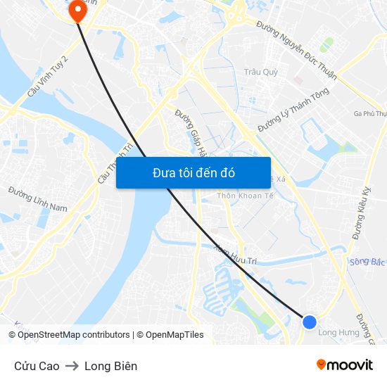 Cửu Cao to Long Biên map