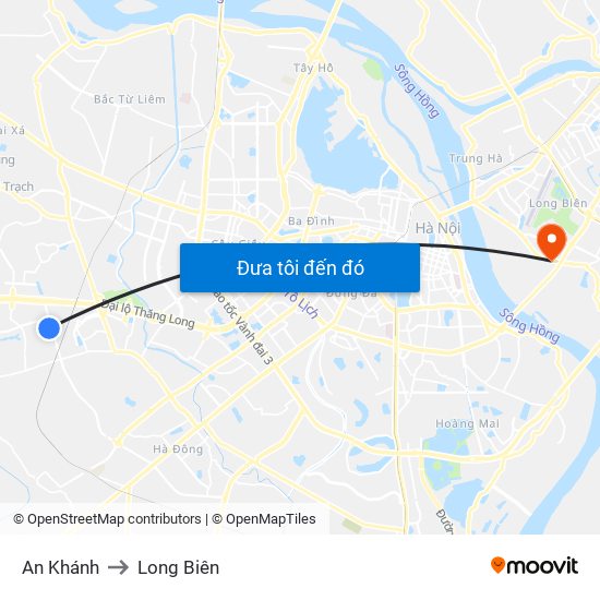 An Khánh to Long Biên map