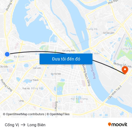 Cống Vị to Long Biên map