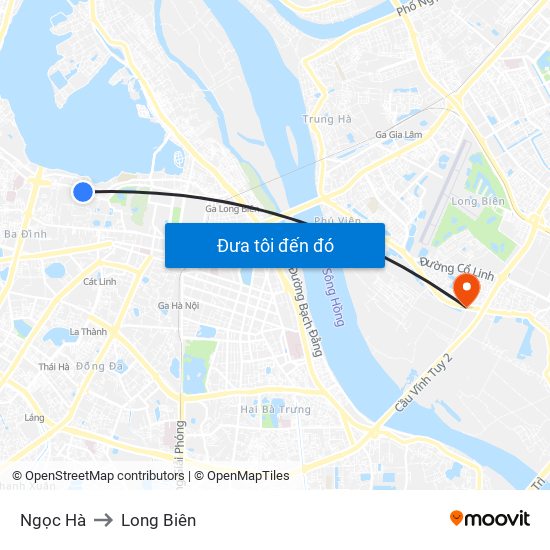 Ngọc Hà to Long Biên map