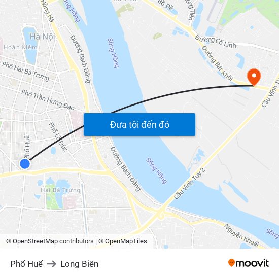 Phố Huế to Long Biên map