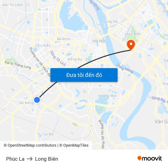 Phúc La to Long Biên map