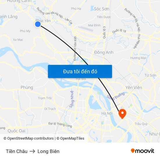 Tiền Châu to Long Biên map