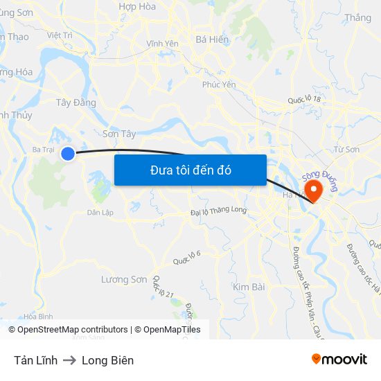 Tản Lĩnh to Long Biên map