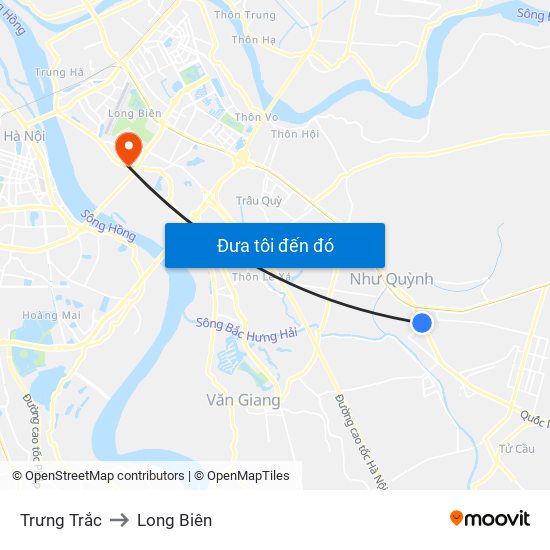 Trưng Trắc to Long Biên map