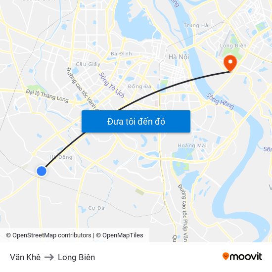 Văn Khê to Long Biên map