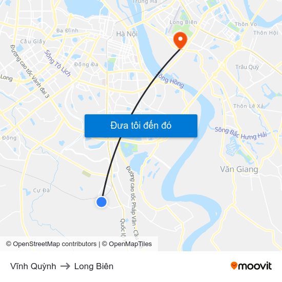 Vĩnh Quỳnh to Long Biên map