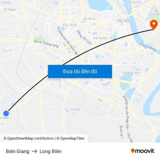 Biên Giang to Long Biên map