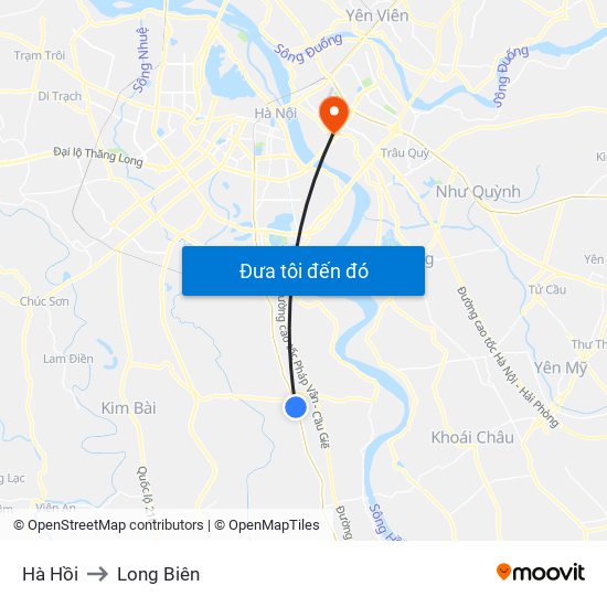 Hà Hồi to Long Biên map
