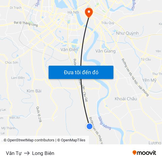 Văn Tự to Long Biên map