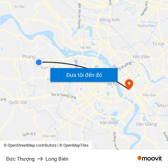 Đức Thượng to Long Biên map