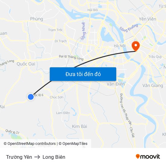 Trường Yên to Long Biên map