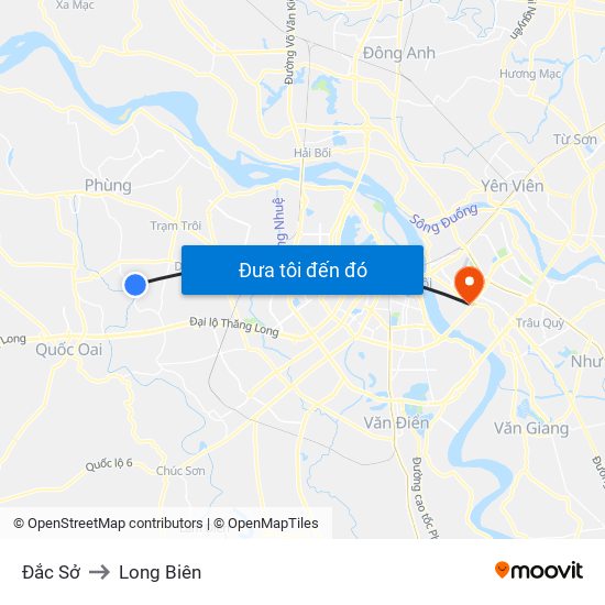 Đắc Sở to Long Biên map