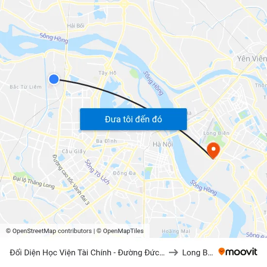 Đối Diện Học Viện Tài Chính - Đường Đức Thắng to Long Biên map