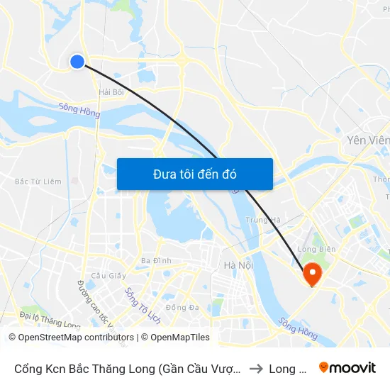 Cổng Kcn Bắc Thăng Long (Gần Cầu Vượt Bộ Hành) to Long Biên map
