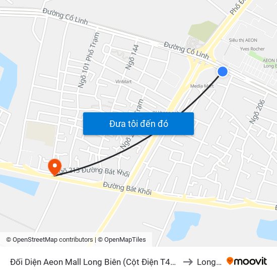 Đối Diện Aeon Mall Long Biên (Cột Điện T4a/2a-B Đường Cổ Linh) to Long Biên map