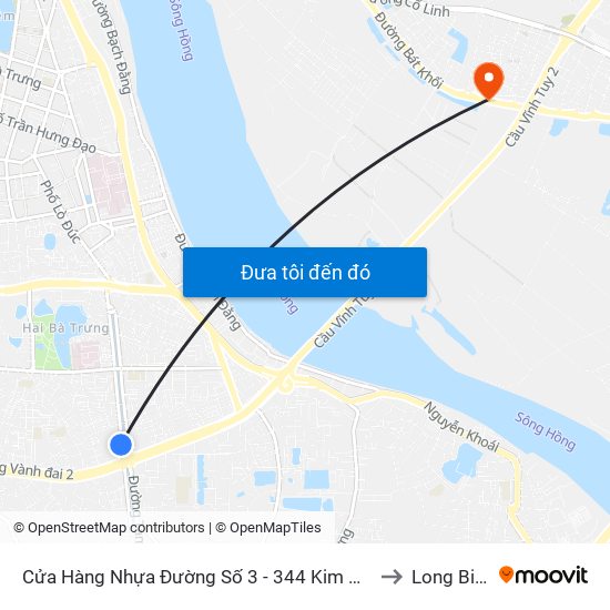 Cửa Hàng Nhựa Đường Số 3 - 344 Kim Ngưu to Long Biên map