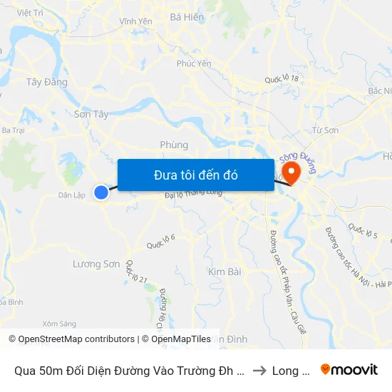 Qua 50m Đối Diện Đường Vào Trường Đh Fpt, Hòa Lạc to Long Biên map