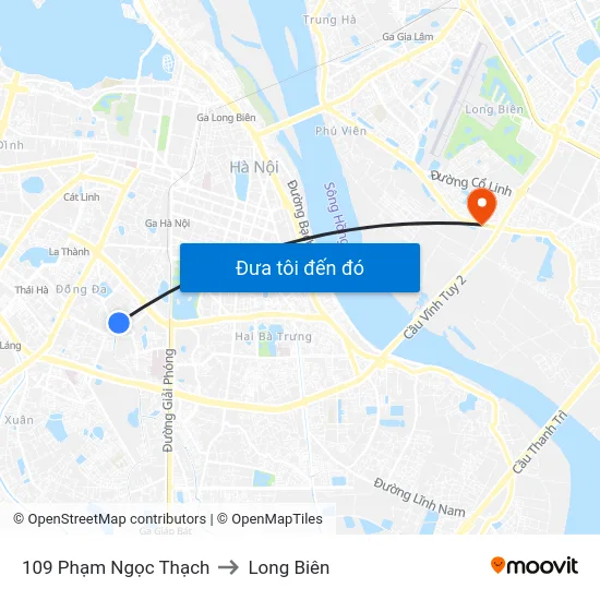 109 Phạm Ngọc Thạch to Long Biên map