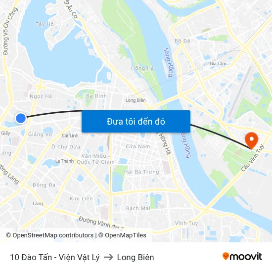 Bản đồ và hình ảnh thực tế đường đi đến 10 Đào Tấn  Viện Vật Lý
