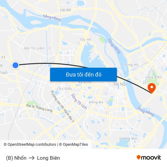 (B) Nhổn to Long Biên map