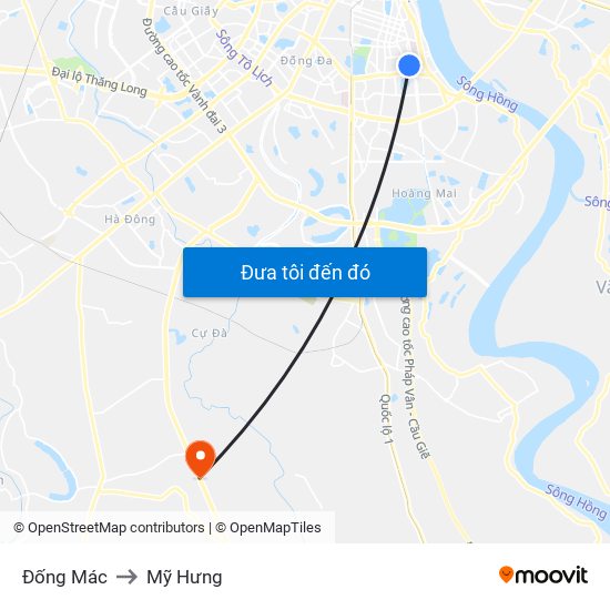 Đống Mác to Mỹ Hưng map