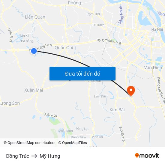 Đồng Trúc to Mỹ Hưng map